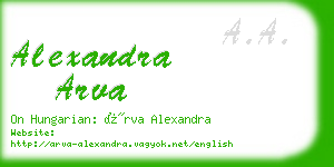 alexandra arva business card